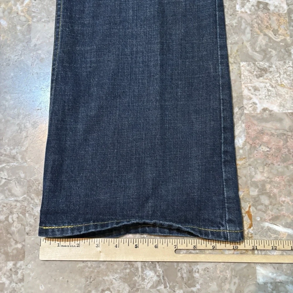 Levi's Jeans Mens 36x34 (fits 38x34) Blue 527 Low Boot Cut Fade Whisker Cowboy